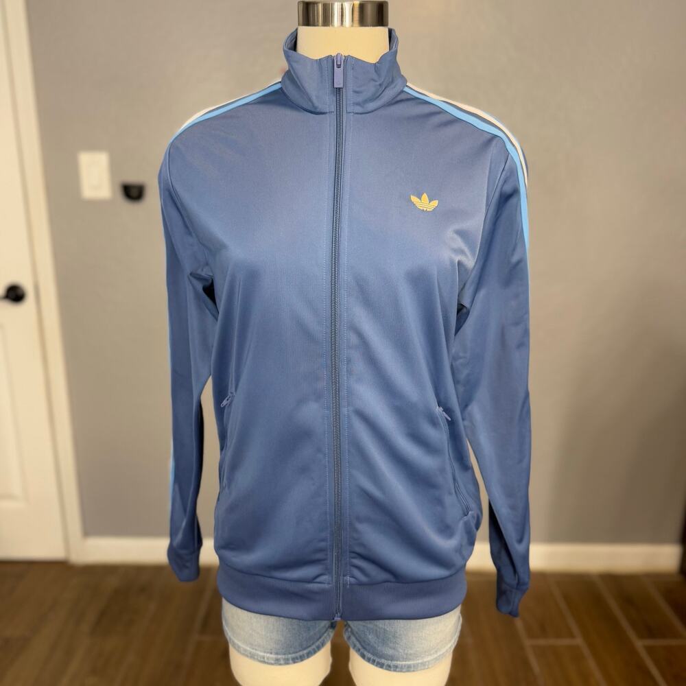 Adidas Kids Firebird Loose Track Top, Crew Blue / Light Football Gold, L KC7048